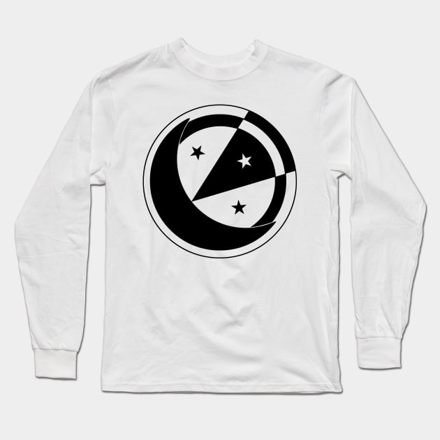 Crescent Moon - Original Logo Banner Sigil - Dark Design for Light Backgrounds Long Sleeve T-Shirt by Indi Martin